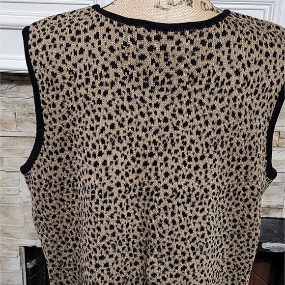 ELISAbeth Vintage Leotard Print Lightweight Sleeveless Sweater size 2x - Picture 3 of 5